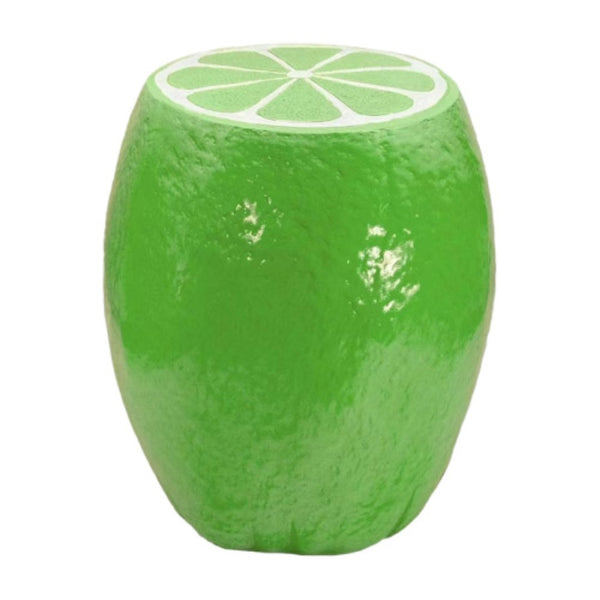 English Elm 14.17 Inch Resin Lime Shaped Accent Stool Sculptural Side Table for Indoor Outdoor Decor W5709P520343