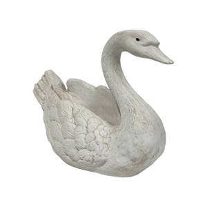 English Elm 12.6 Inch Resin Swan Planter Sculpture Vintage Feather Detail for Garden Pond Patio W5709P534925