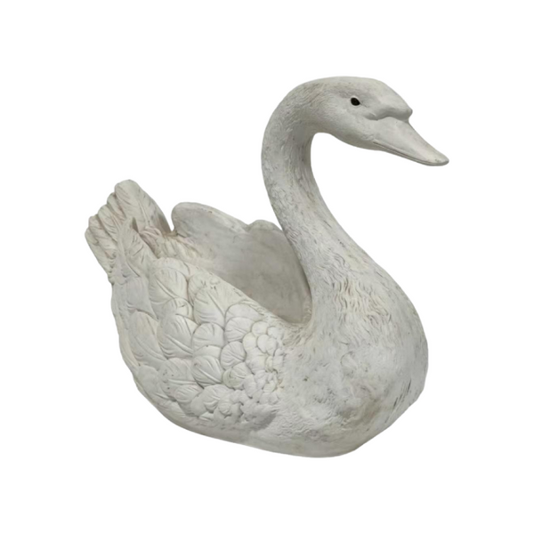 English Elm 12.6 Inch Resin Swan Planter Sculpture Vintage Feather Detail for Garden Pond Patio W5709P534925