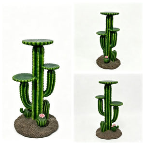 English Elm 32 Inch Resin Saguaro Cactus Plant Stand Three Tiered Shelves Weatherproof Patio Decor W5709P534928