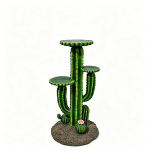 English Elm 32 Inch Resin Saguaro Cactus Plant Stand Three Tiered Shelves Weatherproof Patio Decor W5709P534928