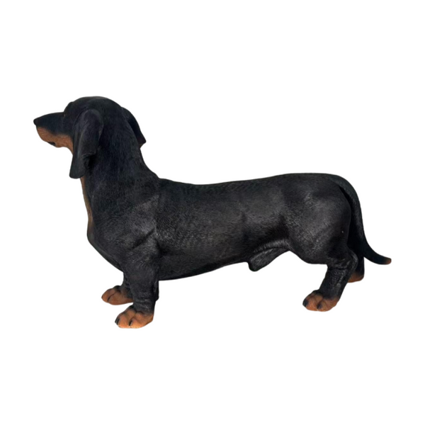 English Elm 26''Black and Tan Dachshund Resin Sculpture Hand Painted Realistic Outdoor Garden Yard Decor W5709P536521