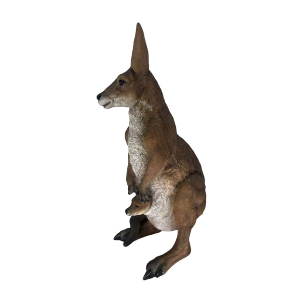 English Elm 22''Mother Kangaroo Joey Resin Garden Statue Hand-Painted Wildlife Sculpture Outdoor Decor W5709P536522