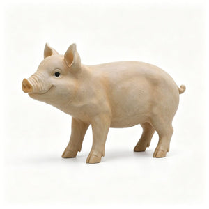 English Elm Cute Resin Pig Figurine Weatherproof Garden Sculpture Rustic Farmhouse Yard Accent W5709P537058