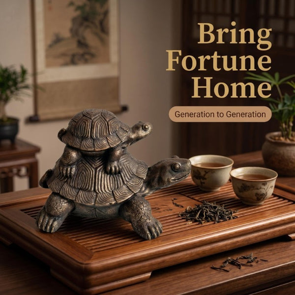 English Elm 19 Inch Antique Bronze Stacked Tortoise Resin Sculpture Rustic Farmhouse Indoor Outdoor Decor W5709P539710