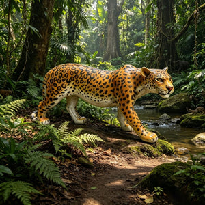 English Elm Realistic Hand-Painted Resin Leopard Garden Sculpture Weatherproof Outdoor Safari Decor W5709P544571