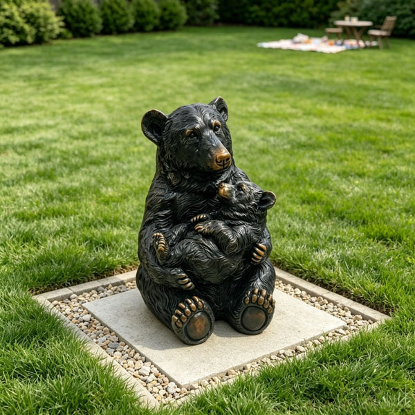 English Elm 19 Inch Mother Bear Cast Resin Garden Sculpture Lifelike Wildlife Yard Decor W5709P565659