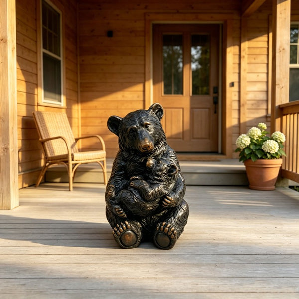 English Elm 19 Inch Mother Bear Cast Resin Garden Sculpture Lifelike Wildlife Yard Decor W5709P565659