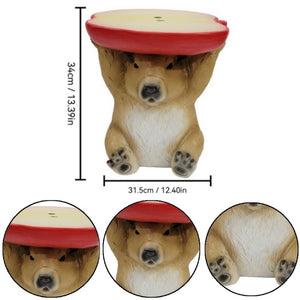 English Elm 14 Inch Capybara Figurine Accent Stool Sculptural Animal Side Table for Patio or Living Room W5709P565668