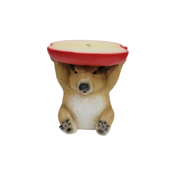 English Elm 14 Inch Capybara Figurine Accent Stool Sculptural Animal Side Table for Patio or Living Room W5709P565668
