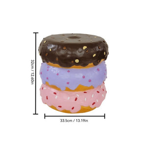 English Elm 14 Inch Stacked Donut Figurine Stool Novelty Sculpted Seat for Patio or Kids Room W5709P565684