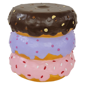 English Elm 14 Inch Stacked Donut Figurine Stool Novelty Sculpted Seat for Patio or Kids Room W5709P565684