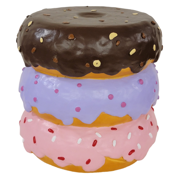 English Elm 14 Inch Stacked Donut Figurine Stool Novelty Sculpted Seat for Patio or Kids Room W5709P565684