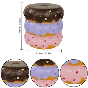 English Elm 14 Inch Stacked Donut Figurine Stool Novelty Sculpted Seat for Patio or Kids Room W5709P565684