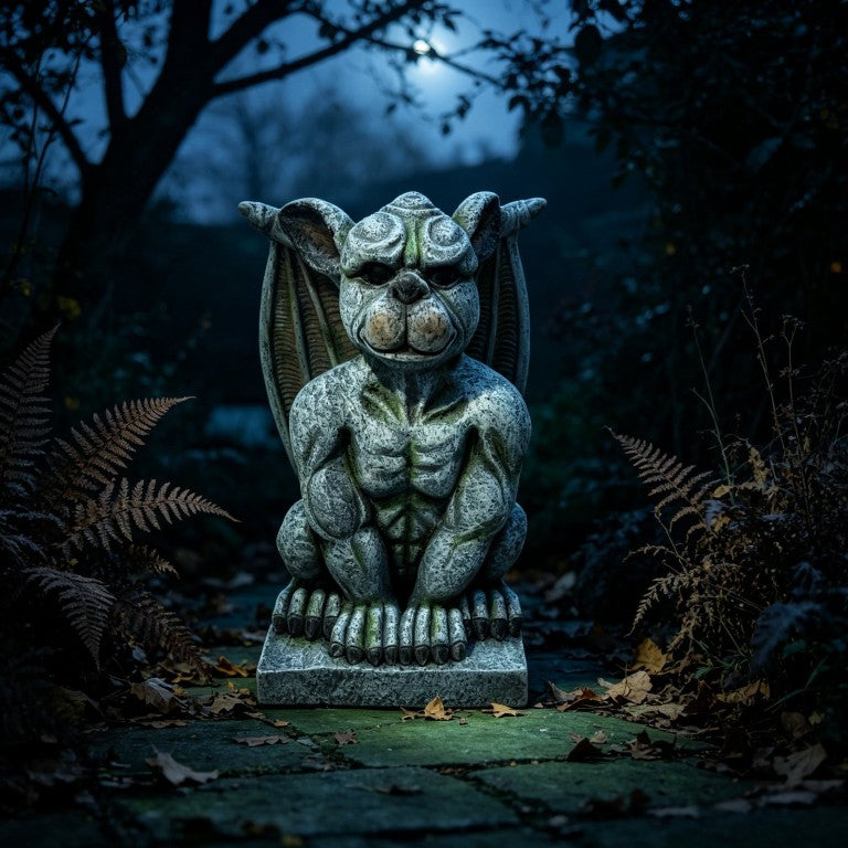 English Elm 18 Inch Resin Gargoyle Guardian Statue Weathered Stone Mossy Finish Outdoor Patio Decor W5709P584287