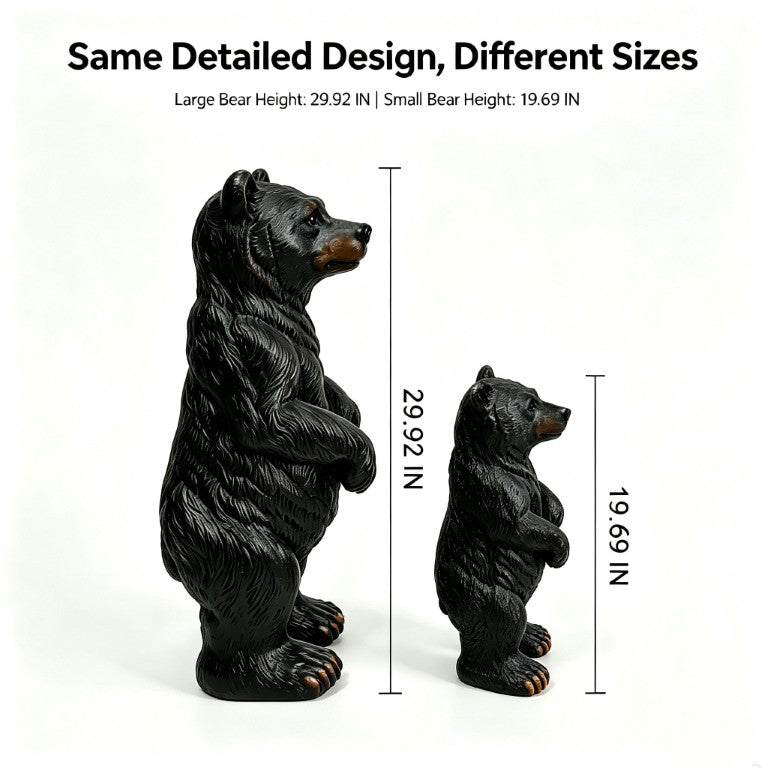 English Elm 30 Inch Realistic Black Bear Resin Sculpture Hand Painted Wildlife Statue for Garden or Porch W5709P588236
