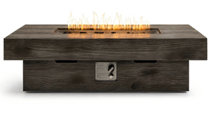 English Elm 50 Inch Rectangular Concrete Propane Fire Pit Table with Wood Grain Finish 50000 BTU W5727P552280