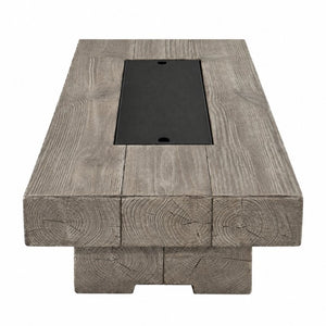 English Elm 50 Inch Rectangular Concrete Propane Fire Pit Table with Wood Grain Finish 50000 BTU W5727P552280