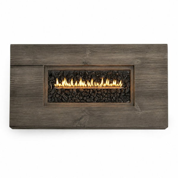 English Elm 50 Inch Rectangular Concrete Propane Fire Pit Table with Wood Grain Finish 50000 BTU W5727P552280