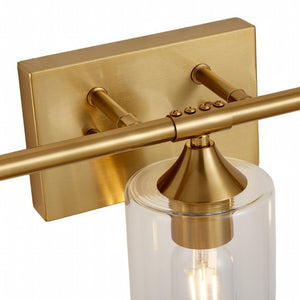 English Elm 5-Light Brushed Nickel Vanity Wall Fixture Clear Cylinder Shades for Modern Bath Gold W5735P539030