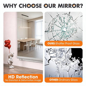 English Elm Home Gym Frameless Tempered Glass Wall Mirror Set for Yoga Fitness Dance Studios W5765P515798