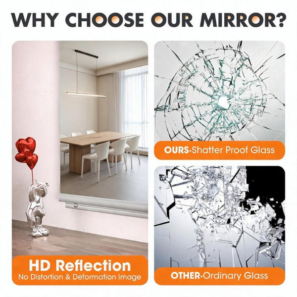 English Elm Home Gym Frameless Tempered Glass Wall Mirror Set for Yoga Fitness Dance Studios W5765P515798