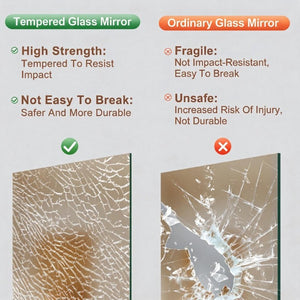 English Elm Home Gym Frameless Tempered Glass Full Body Mirror Set for Dance Studio Fitness W5765P515801