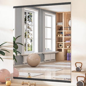 English Elm Home Gym Full Length Tempered Glass Wall Mirror Set Two Panel Frameless Workout W5765P515802