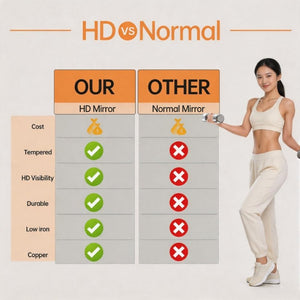 English Elm Home Gym Full Length Tempered Glass Wall Mirror Set Two Panel Frameless Workout W5765P515802