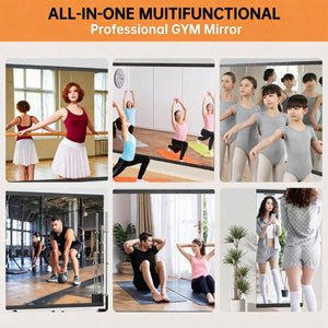 English Elm Home Gym Full Length Tempered Glass Wall Mirror Set Two Panel Frameless Workout W5765P515802