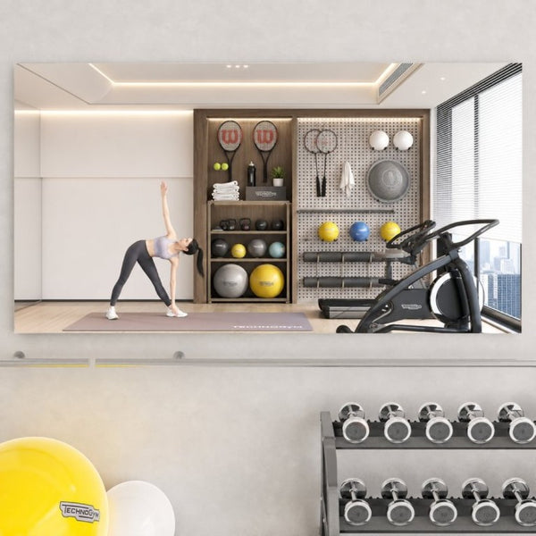 English Elm Home Gym Frameless Full Length Wall Mirror Tempered Glass for Yoga and Dance Studio W5765P515803