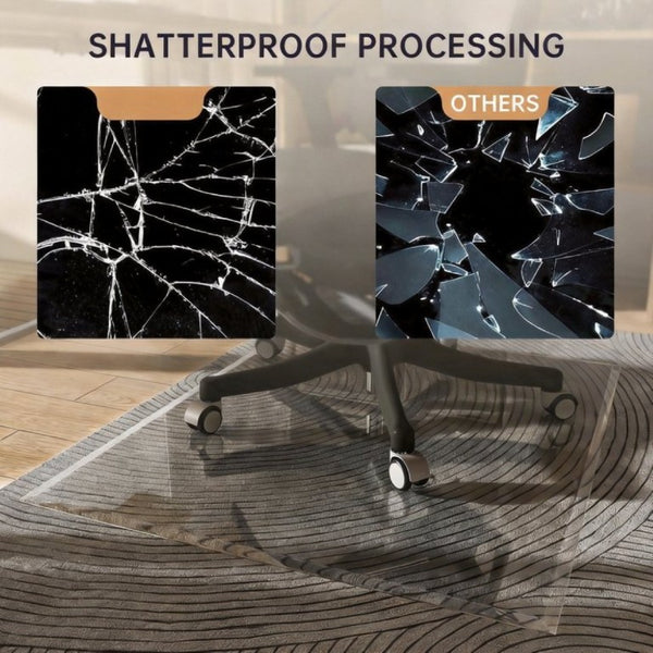English Elm 48X36 Tempered Glass Chair Mat 5Mm Thick Clear Floor Protector for Home Office W5765P515805