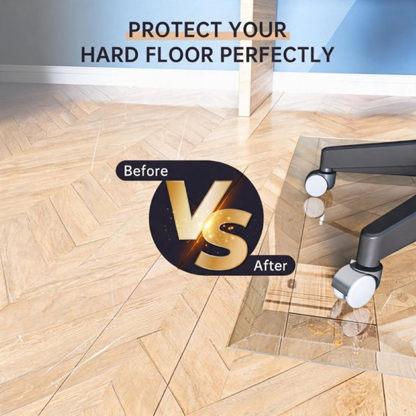 English Elm 48X36 Tempered Glass Chair Mat 5Mm Thick Clear Floor Protector for Home Office W5765P515805