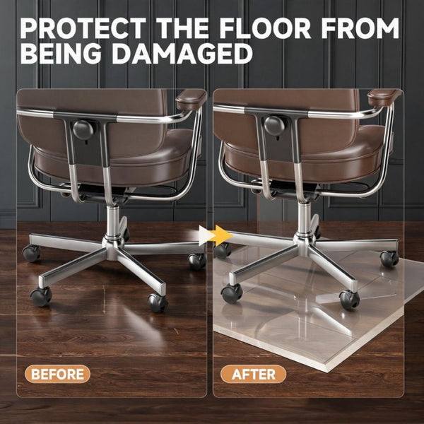 English Elm Tempered Glass Chair Mat with Polished Beveled Edge for Carpet or Hard Floors W5765P515806