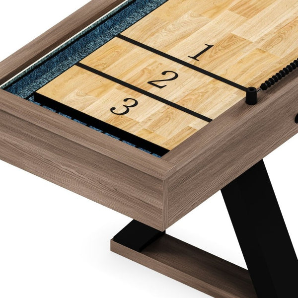 English Elm 9Ft Shuffleboard Bowling Combo Table with LED Rail MDF Wood Grain Game Room W5767P479260