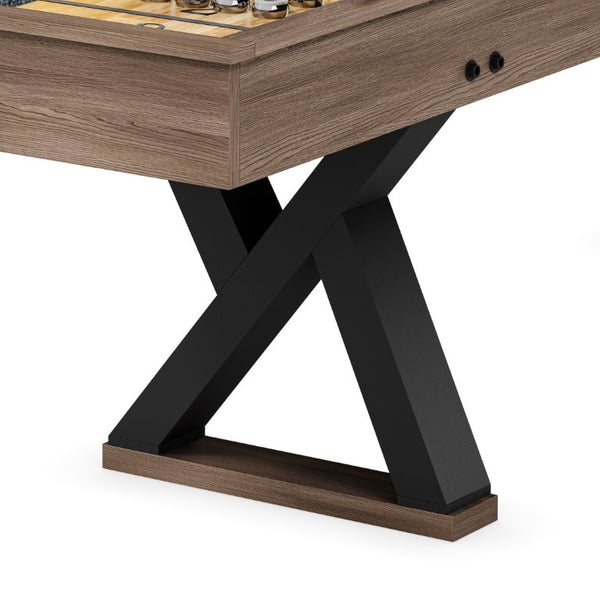 English Elm 9Ft Shuffleboard Bowling Combo Table with LED Rail MDF Wood Grain Game Room W5767P479260