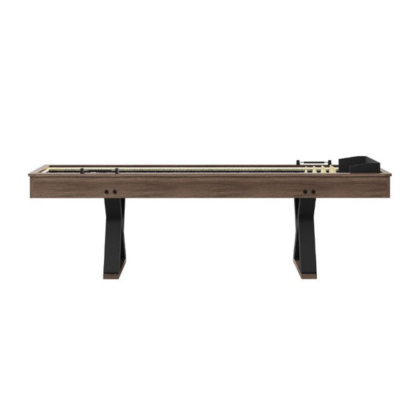 English Elm 9Ft Shuffleboard Bowling Combo Table with LED Rail MDF Wood Grain Game Room W5767P479260