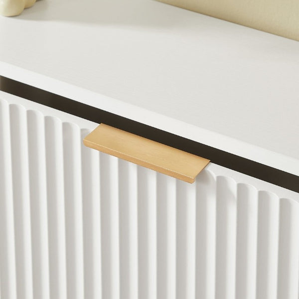 English Elm Mobile Fluted File Cabinet with Built-In Power Socket Open Shelf and Locking Casters W5767P505043