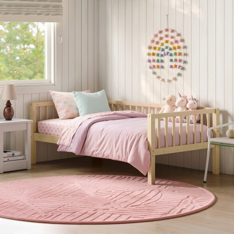 English Elm Twin Solid Pine Daybed with Pull Out Trundle Curved Headboard for Small Spaces Natural W5767P515219