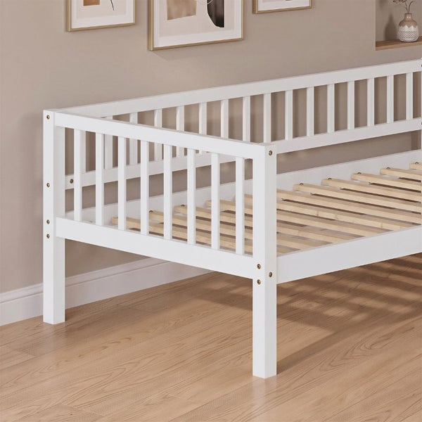 English Elm Twin Solid Pine Daybed with Three Sided Vertical Guardrails for Safe Restful Sleep W5767P515220