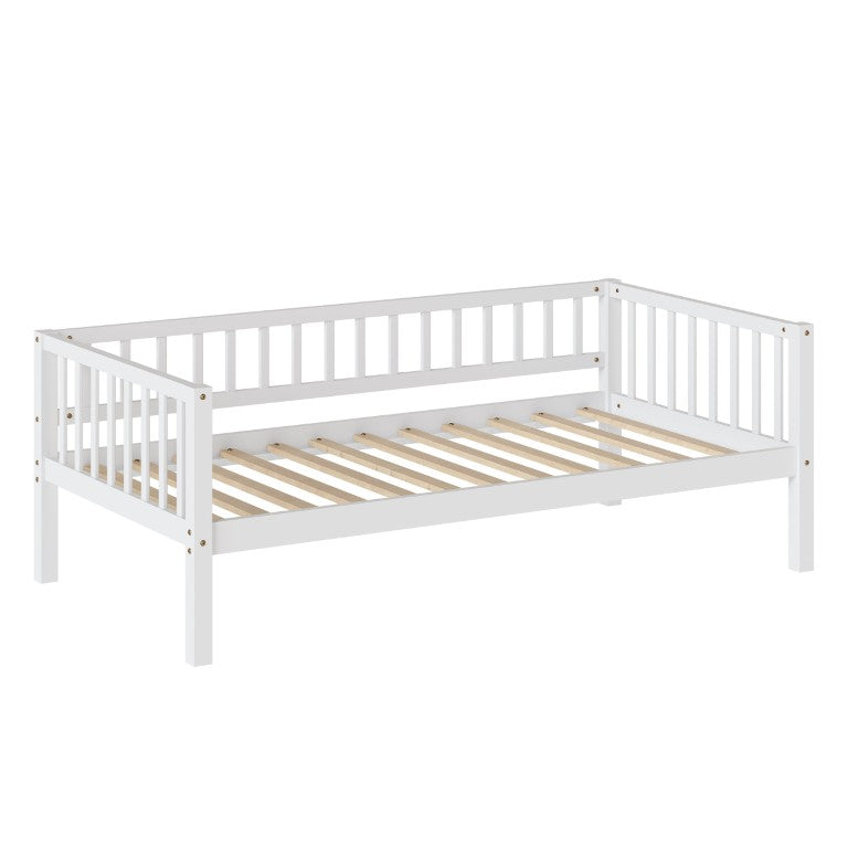 English Elm Twin Solid Pine Daybed with Three Sided Vertical Guardrails for Safe Restful Sleep W5767P515220