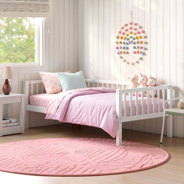 English Elm Twin Solid Pine Daybed with Three Sided Vertical Guardrails for Safe Restful Sleep W5767P515220