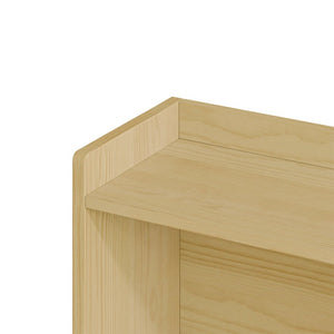 English Elm Twin Solid Pine Bed Frame with Built-In Bookshelf Headboard for Modern Bedroom Natural W5767P546859