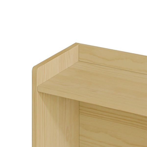 English Elm Twin Solid Pine Bed Frame with Built-In Bookshelf Headboard for Modern Bedroom Natural W5767P546859