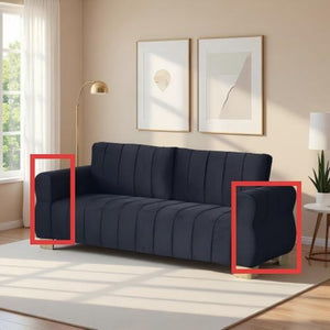 English Elm Fx-p56-fs-bk Velvet Sofa with Pleated Back and Golden Legs for Modern Living Rooms W576P256989