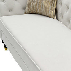 English Elm Fx-P31-Cw Chesterfield Sofa Button Tufted Three Seat Couch with Rolled Arms Solid Wood Legs W576P531269