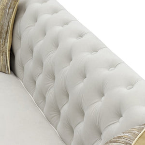 English Elm Fx-P31-Cw Chesterfield Sofa Button Tufted Three Seat Couch with Rolled Arms Solid Wood Legs W576P531269