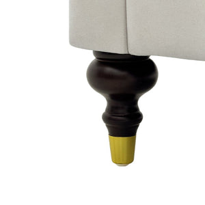 English Elm Fx-P31-Cw Chesterfield Sofa Button Tufted Three Seat Couch with Rolled Arms Solid Wood Legs W576P531269