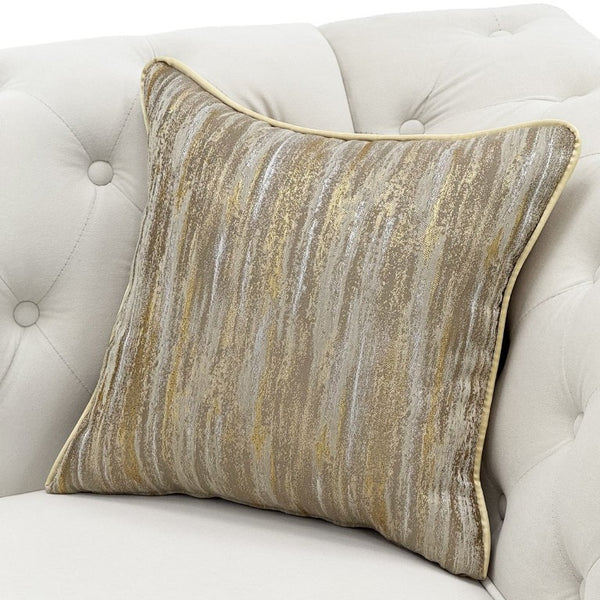 English Elm Fx-P31-Cw Chesterfield Sofa Button Tufted Three Seat Couch with Rolled Arms Solid Wood Legs W576P531269
