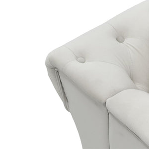 English Elm Fx-P31-Cw Chesterfield Sofa Button Tufted Three Seat Couch with Rolled Arms Solid Wood Legs W576P531269